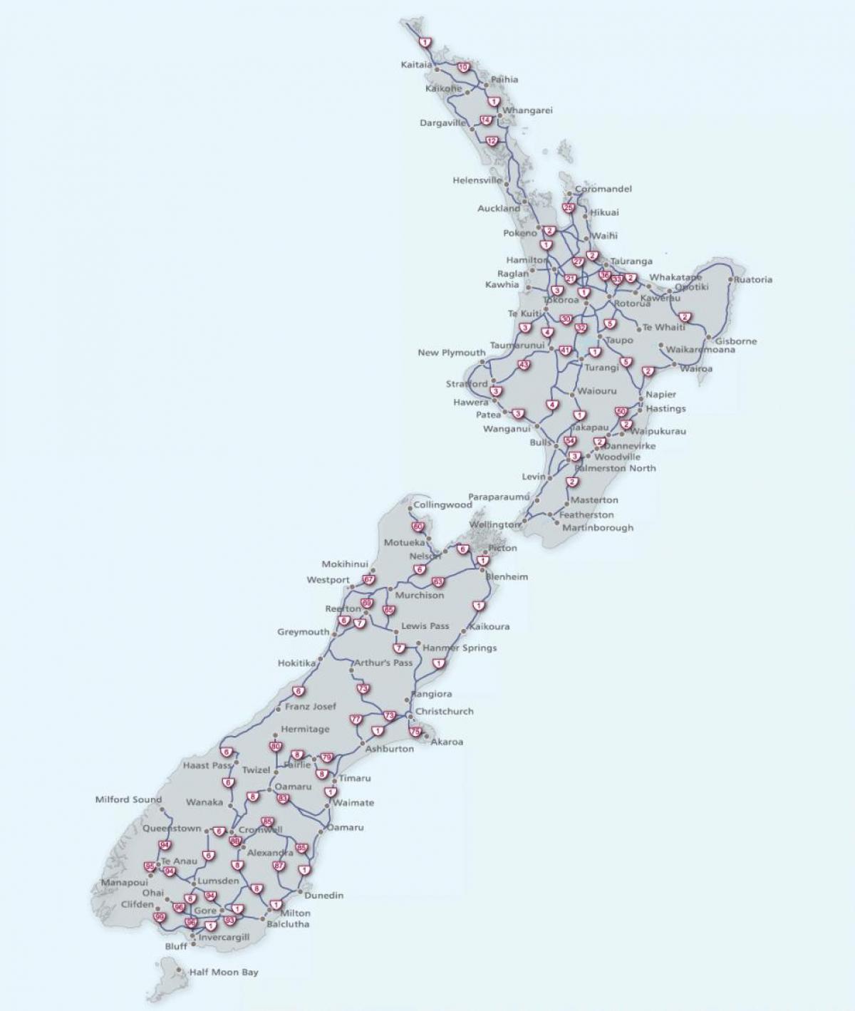 шинэ зеланд замын газрын зураг нь