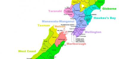 Шинэ зеланд дүүргийн газрын зураг